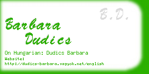 barbara dudics business card